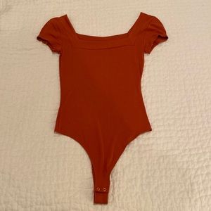 Banana Republic Burnt Orange Ribbed Bodysuit